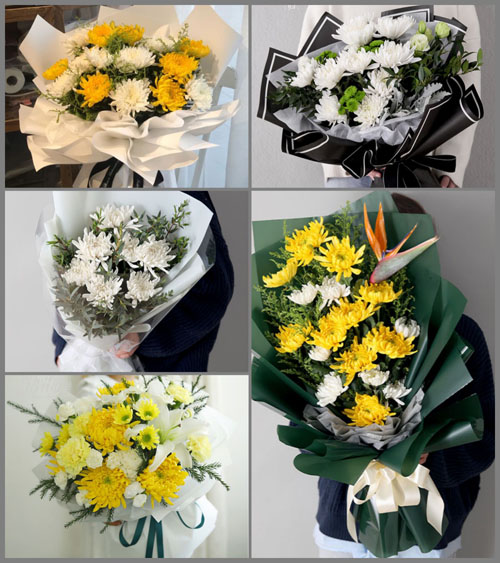 山东莱芜莱城区高庄街道北梨沟村白事花束代送